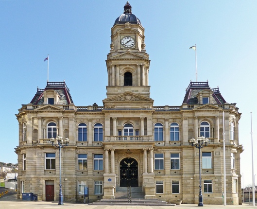 Another ace building, Dewsbury town hall. Shame the clock hasn't worked for about 20 years. Photo: atoach (cc) via Flickr
